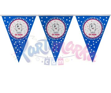 İlk Dişim Yazılı Bayrak Süs