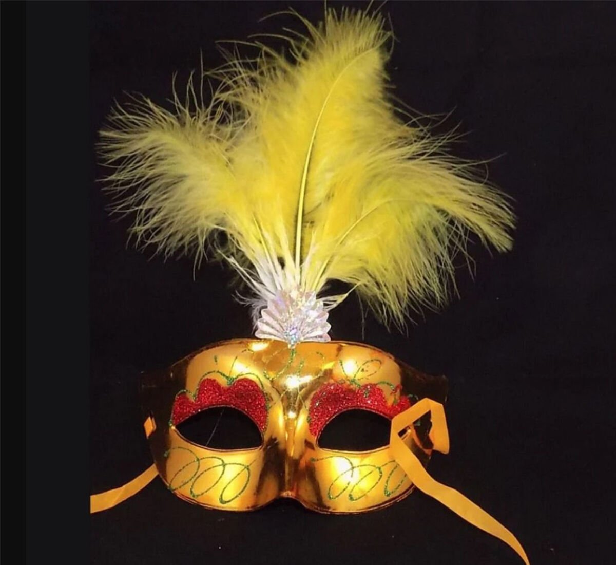 Parti Maskesi Gold Renk Tüylü