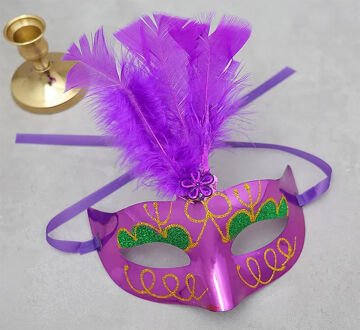 Parti Maskesi Tüylü Mor Renk