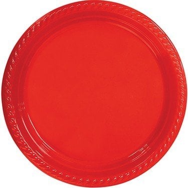 Kırmızı Renk Plastik Doğum Günü Tabakları 25 li