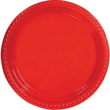 Kırmızı Renk Plastik Doğum Günü Tabakları 25 li