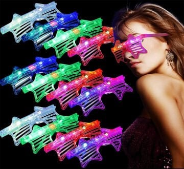 Işıklı Yıldız Parti Gözlüğü Led Gözlük