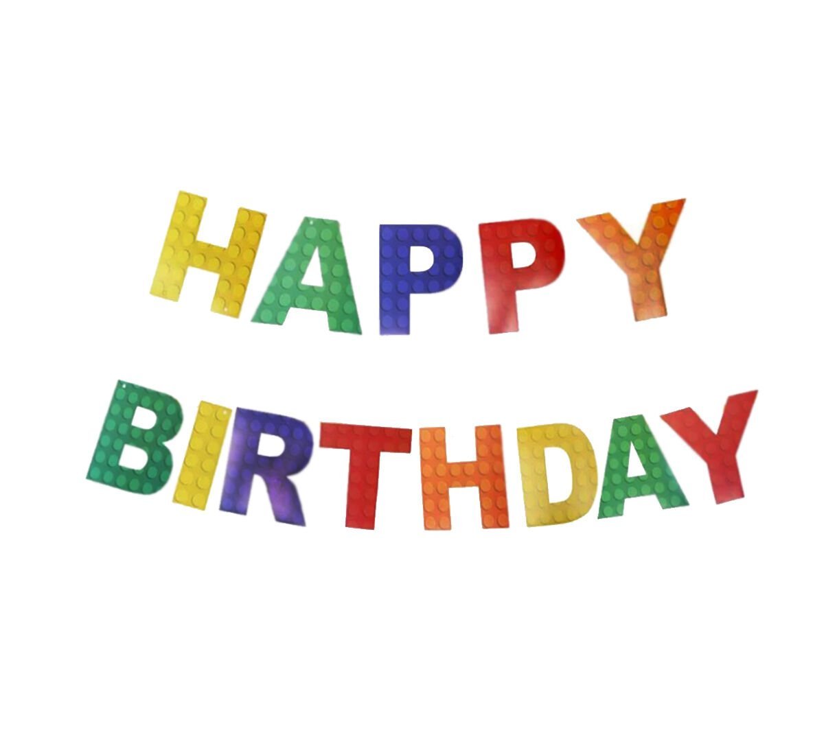 Renkli Oyun Blokları Happy Birthday Yazısı