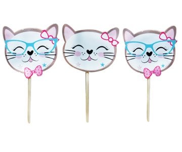 Sevimli Kedi Doğum Günü Partisi Kürdanlar