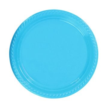 Açık Mavi Renk Doğum Günü Plastik Tabaklar
