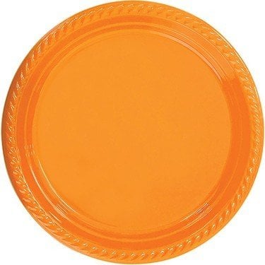 Doğum Günü Turuncu Plastik Tabak 25 li