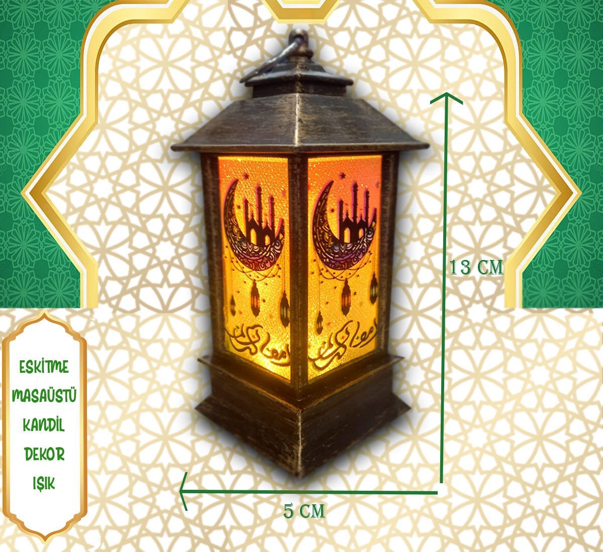 Ramazan Ayı Masaüstü Nostalji Kandil Işıklı Dekor
