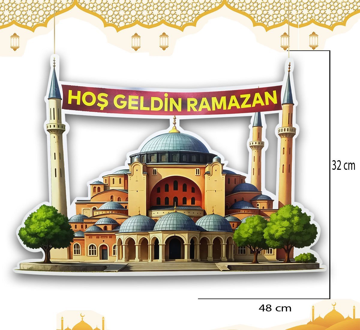 Ayasofya Camii Hoş Geldin Ramazan Kapı ve Duvar Süsü