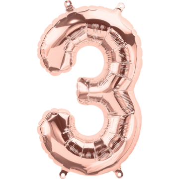 3 Rakamı Rose Folyo Balon 75 cm