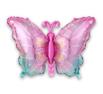 Kelebek Folyo Balonu Pembe Renk