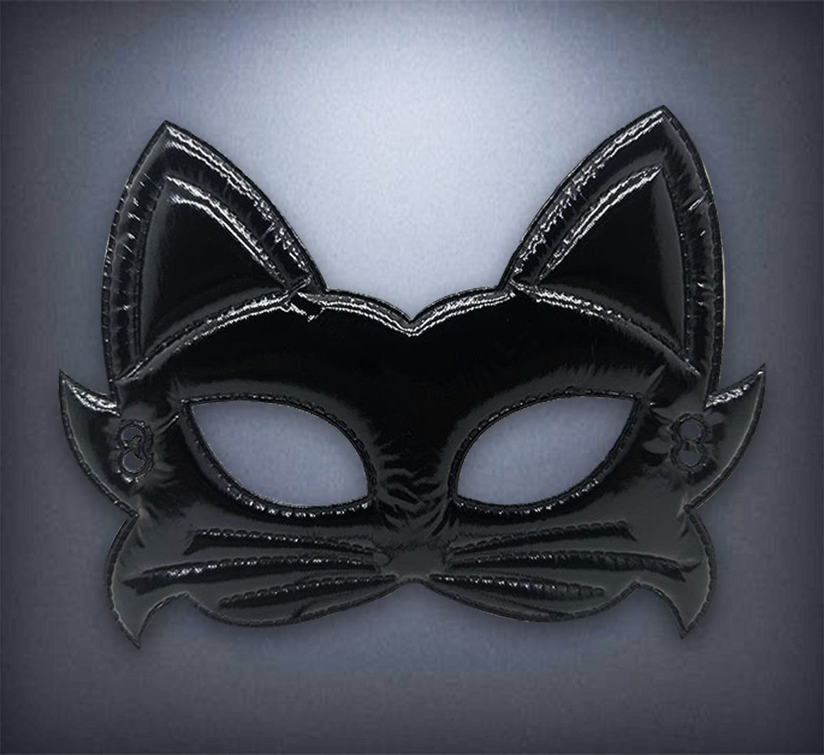 Parlak Deri Kedi Maskesi