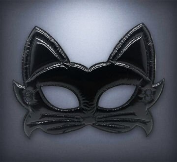 Parlak Deri Kedi Maskesi