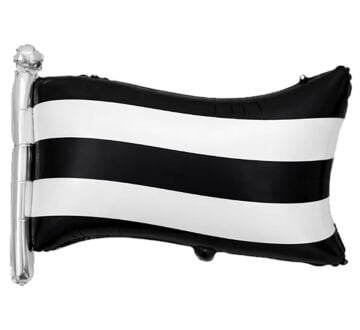 Siyah Beyaz Futbol Bayrağı Folyo Balon