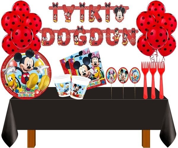Mickey Mouse Temalı Parti Seti 24 Kişilik