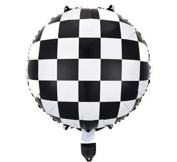 Yarış Arabası Damalı Folyo Balon