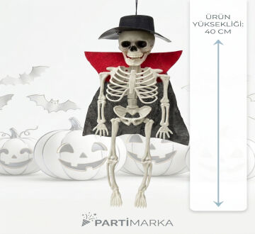 Halloween Pelerinli İskelet Dekor Süs