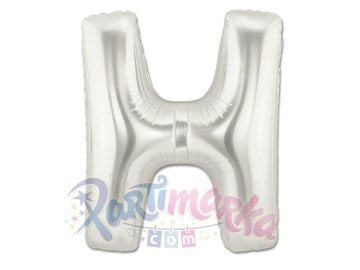 H Harfi Balon Gümüş Renk 75 cm