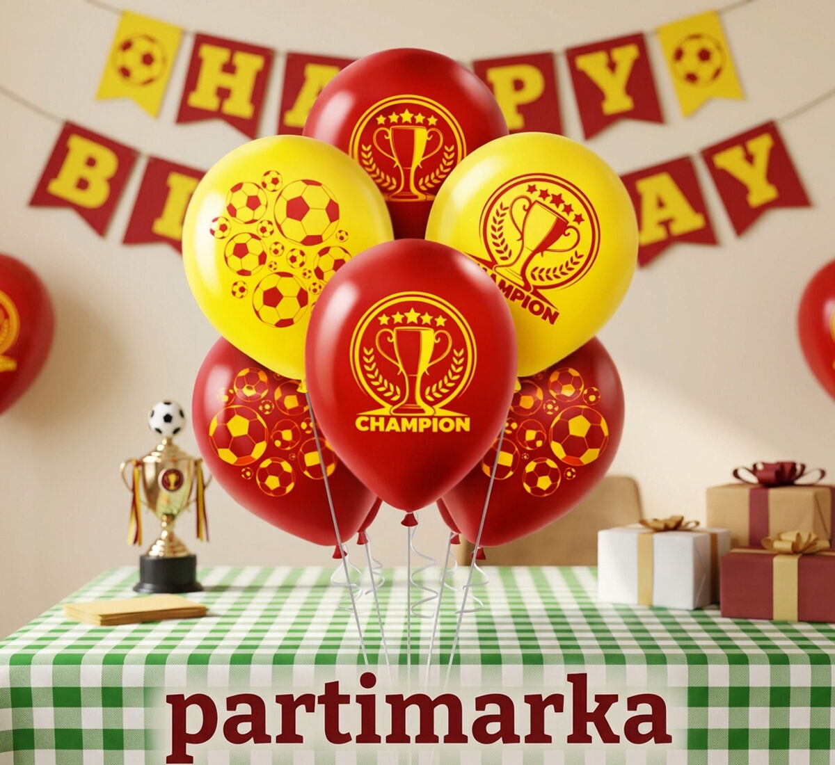 Taraftar Balonları Sarı Kırmızı Şampiyon Balon
