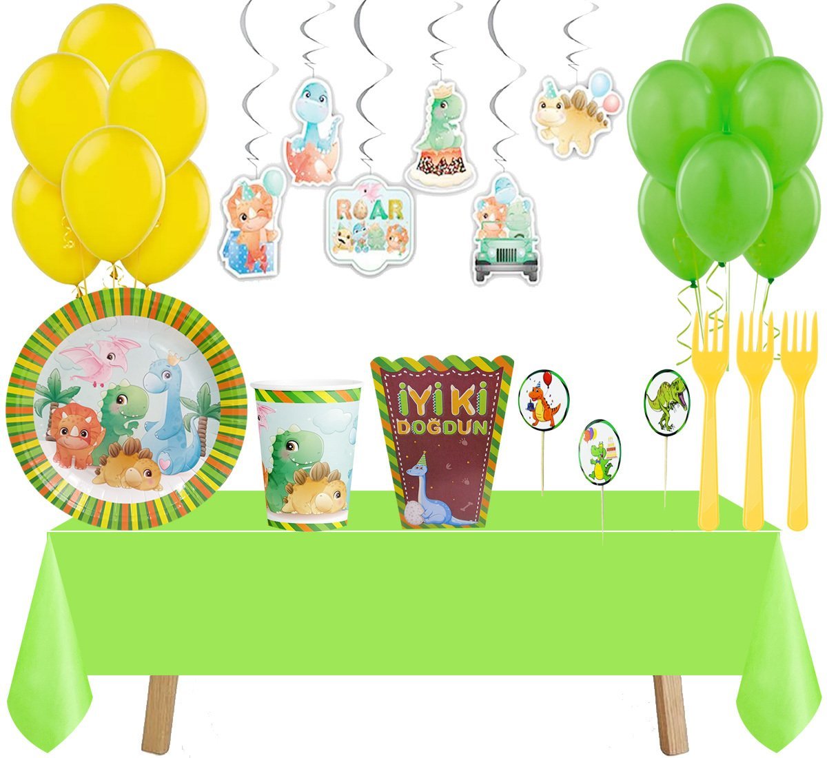 Dinazor Temalı Parti Seti 8 Kişilik