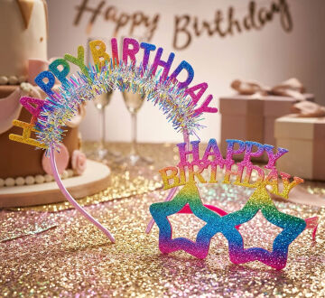 Happy Birthday Gözlük Taç Set Renkli