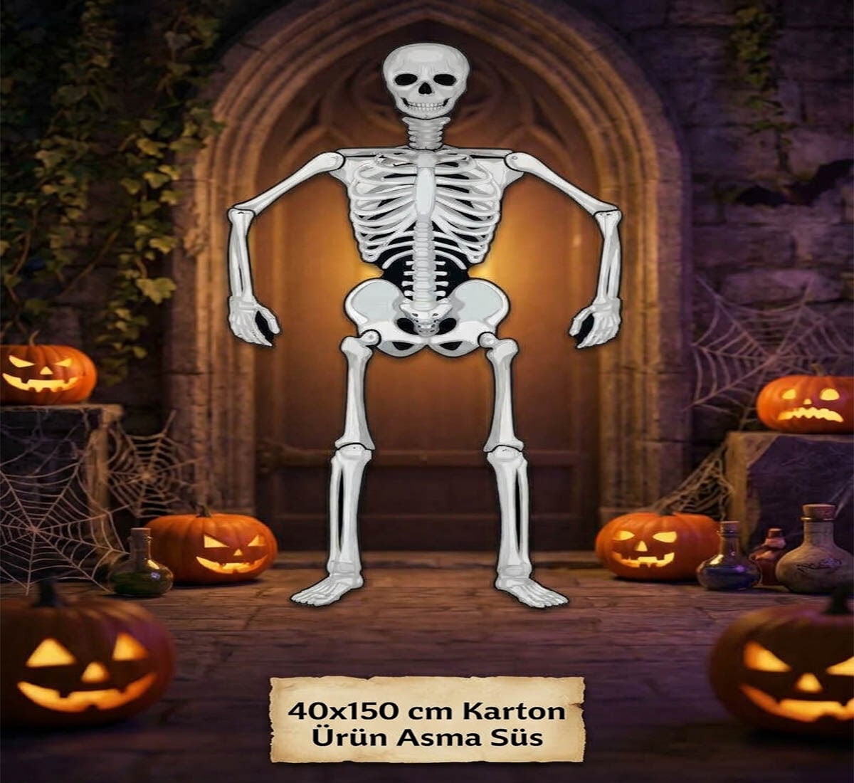 Halloween Karton İskelet Dekor Süs