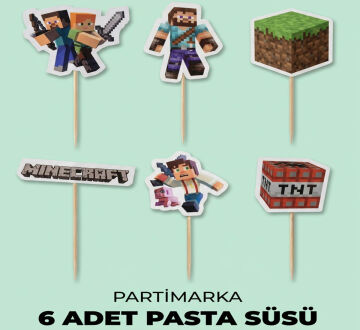 Minecraft Temalı Pasta Süsleri
