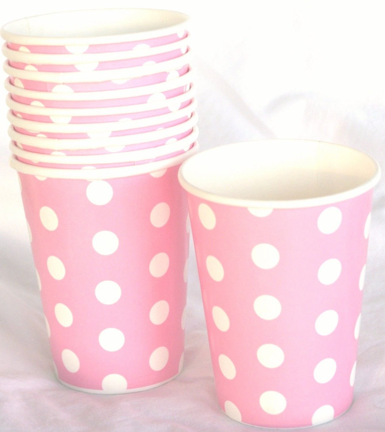 Pembe Beyaz Puanlı Parti Bardağı 8 li