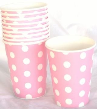 Pembe Beyaz Puanlı Parti Bardağı 8 li