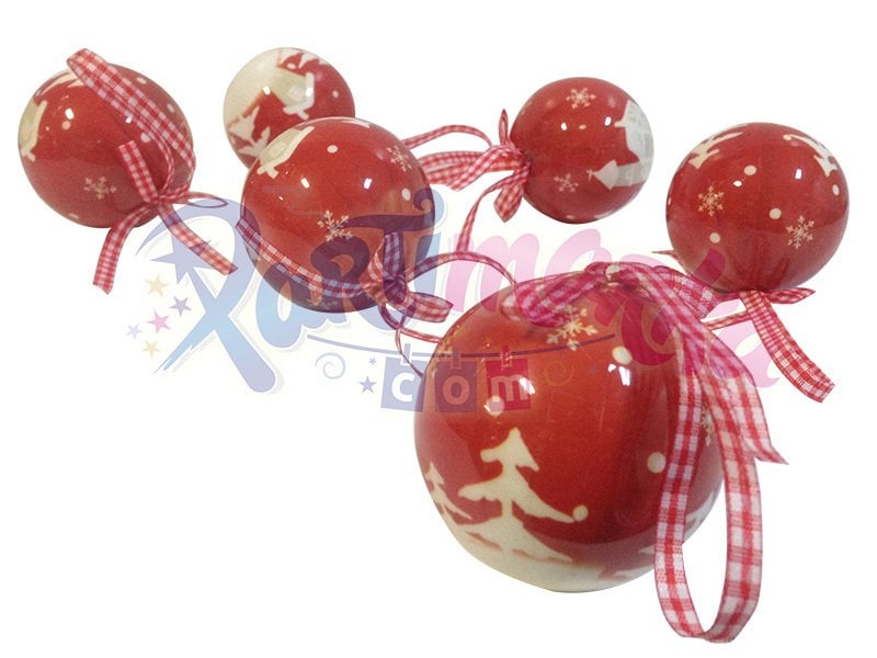 Yılbaşı Çam Ağacı Desenli Cici Top Süs