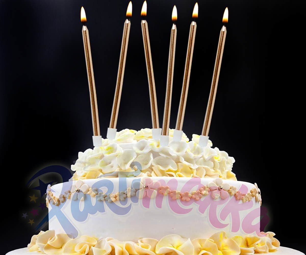 Uzun Çubuk Mum Altın Renk