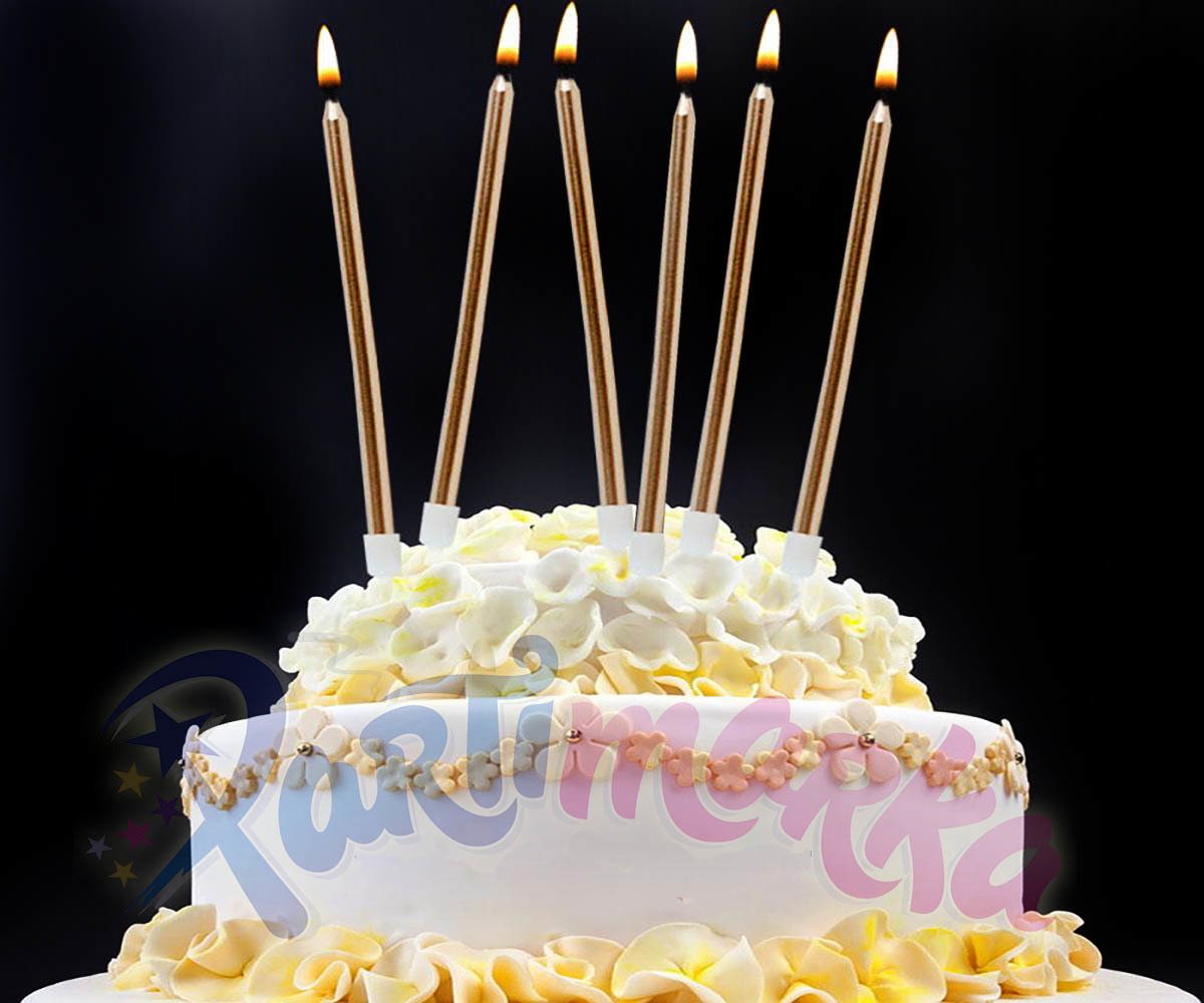 Uzun Çubuk Mum Altın Renk