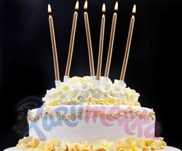 Uzun Çubuk Mum Altın Renk