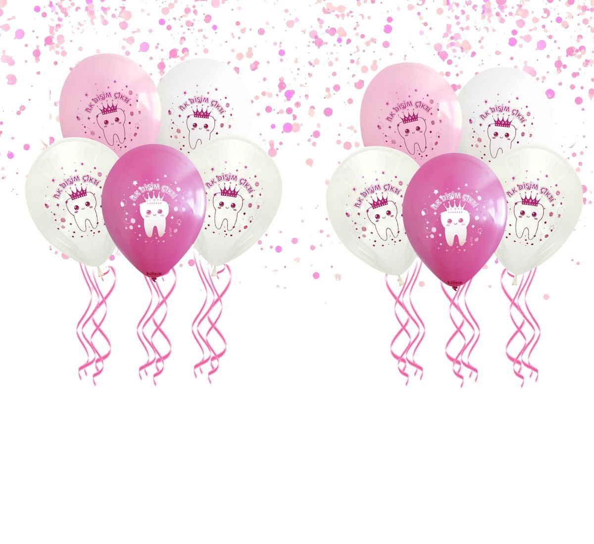 Diş Buğdayı Partisi Pembe Balonlar