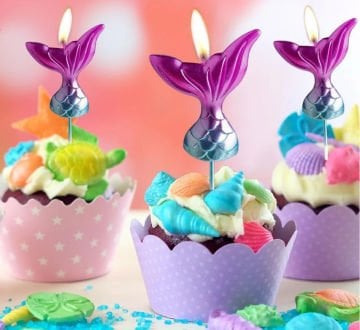 Deniz Kızı Kuyruğu Pasta Mumları