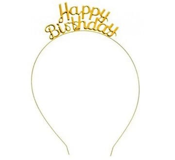Happy Birthday Gold Renk Metal Taç