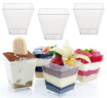 Plastik Kübik Sunum Kasesi Tatlı Kase 20 Adet