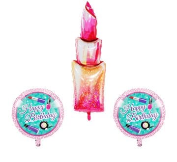 Ruj Şekilli Happy Birthday Folyo Balon Seti