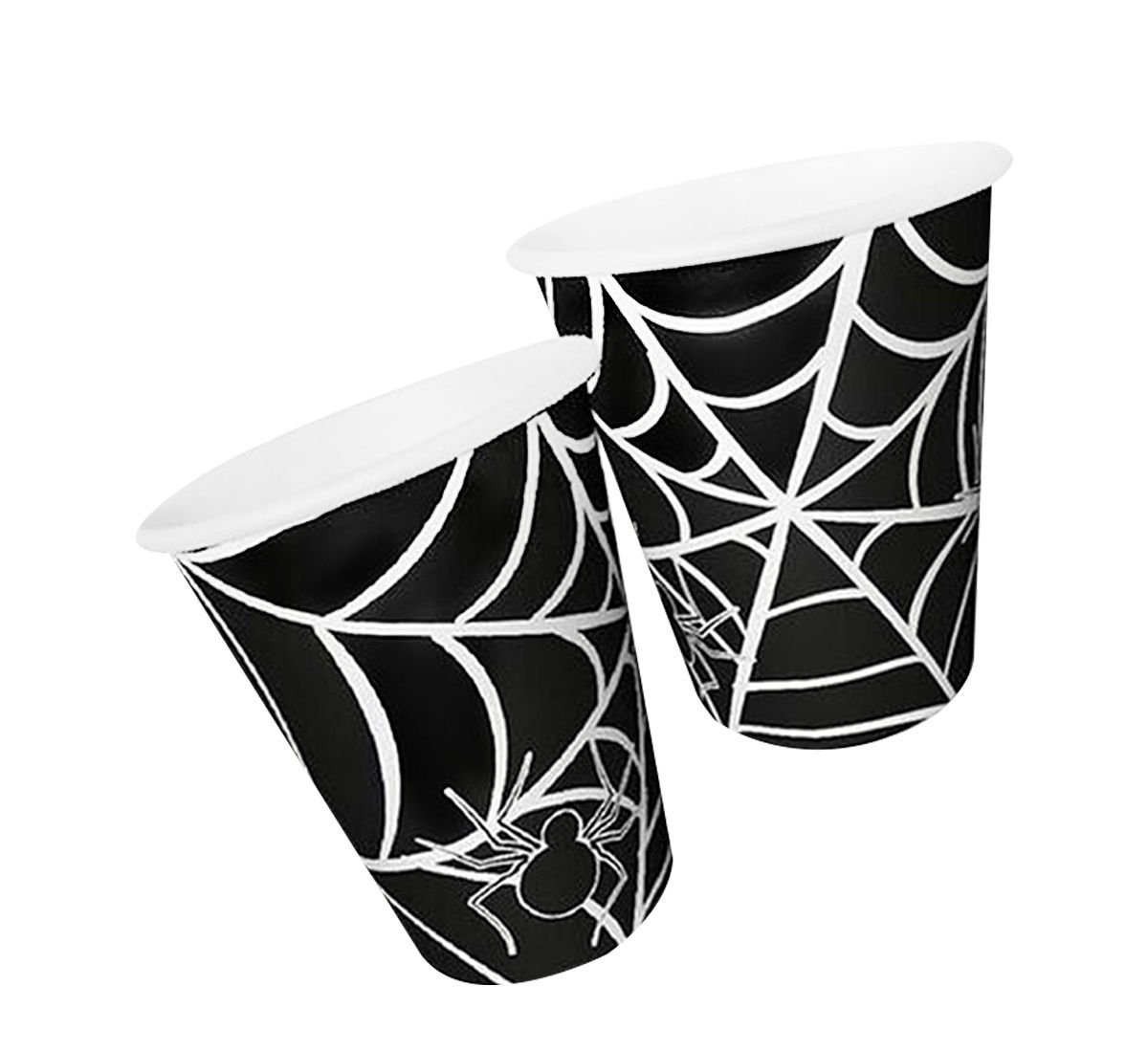 Örümcek Ağı Baskılı Bardaklar Siyah Renk