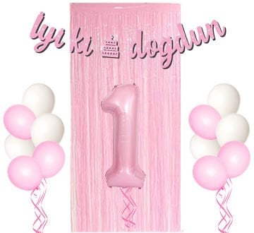 1 Yaş Pembe Renk Süsleme Seti