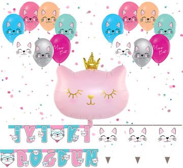 Sevimli Kedi Teması Süsleme Seti