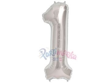 1 Yaş Doğum Günü Rakam Balon Gümüş 75 cm