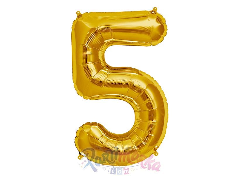 5 Yaş Altın Renk Folyo Balonu 75 cm