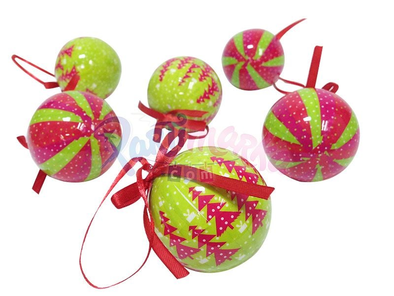 Çam Ağacı Desenli Yılbaşı Süsleri 6 Adet