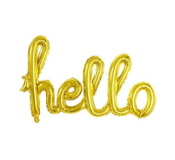 Gold Metalik Hello Yazılı Folyo Balon