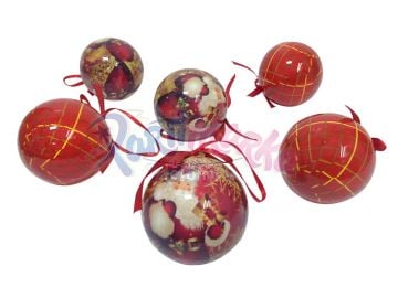 Noel Babalı Çizgili Yılbaşı Süsleri 6 Adet