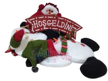 Yılbaşı Kardan Adamlı Kapı Süsü