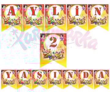 Pamuk Prenses Doğum Günü İsimli Bayrak