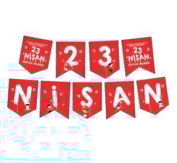 23 Nisan Kutlu Olsun Yazısı Süs
