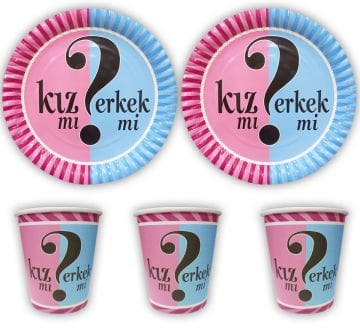 Cinsiyet Partisi Tabak Bardak Seti