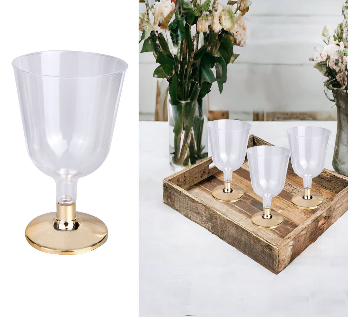 Altın Ayaklı Plastik Kadehler